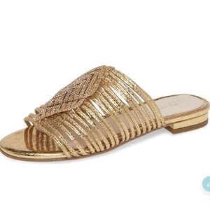 Cecelia New York Sienna Gold Slide Sandals